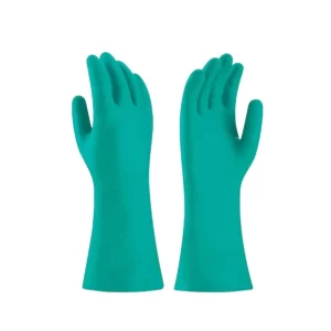 Guantes nitrilo verdes flocados